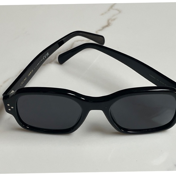 Celine CL40266U HD Three Dot Square Women's Sunglasses Black Frame MSRP $480 - Picture 2 of 9